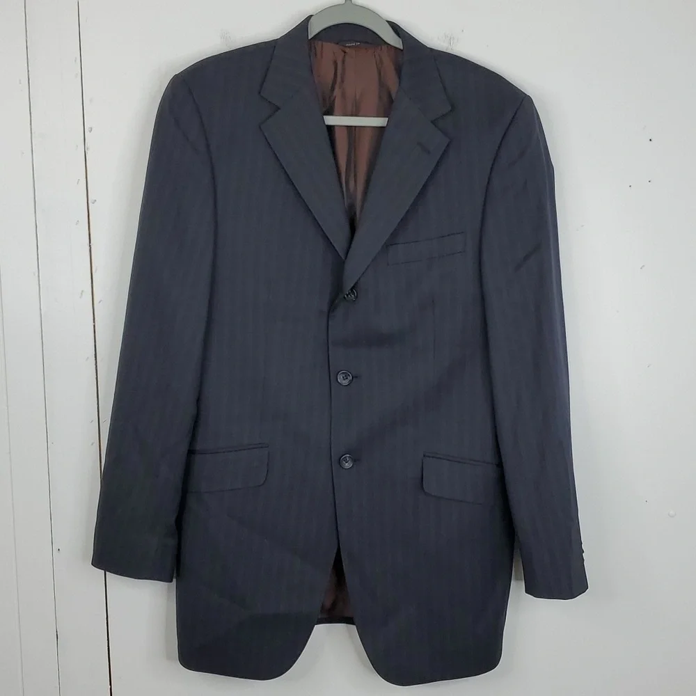 Banana Republic Modern Blazer Three Button Subtle Pinstripe Lined Mens 40R